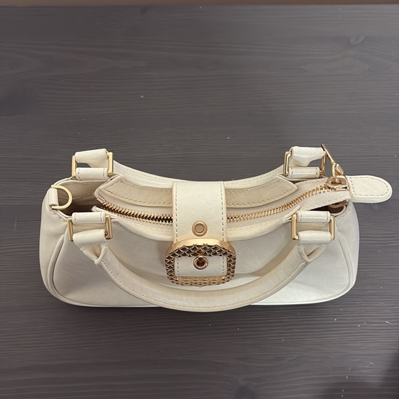 Charles & Keith Bag Avis Belted Top Handle Mini Bag Cream - Picture 4 of 15